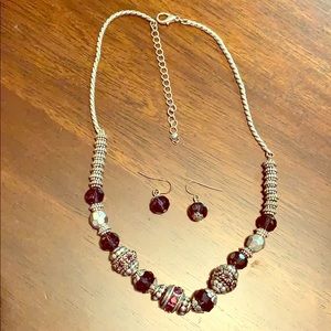 Custom made necklace and earrings set